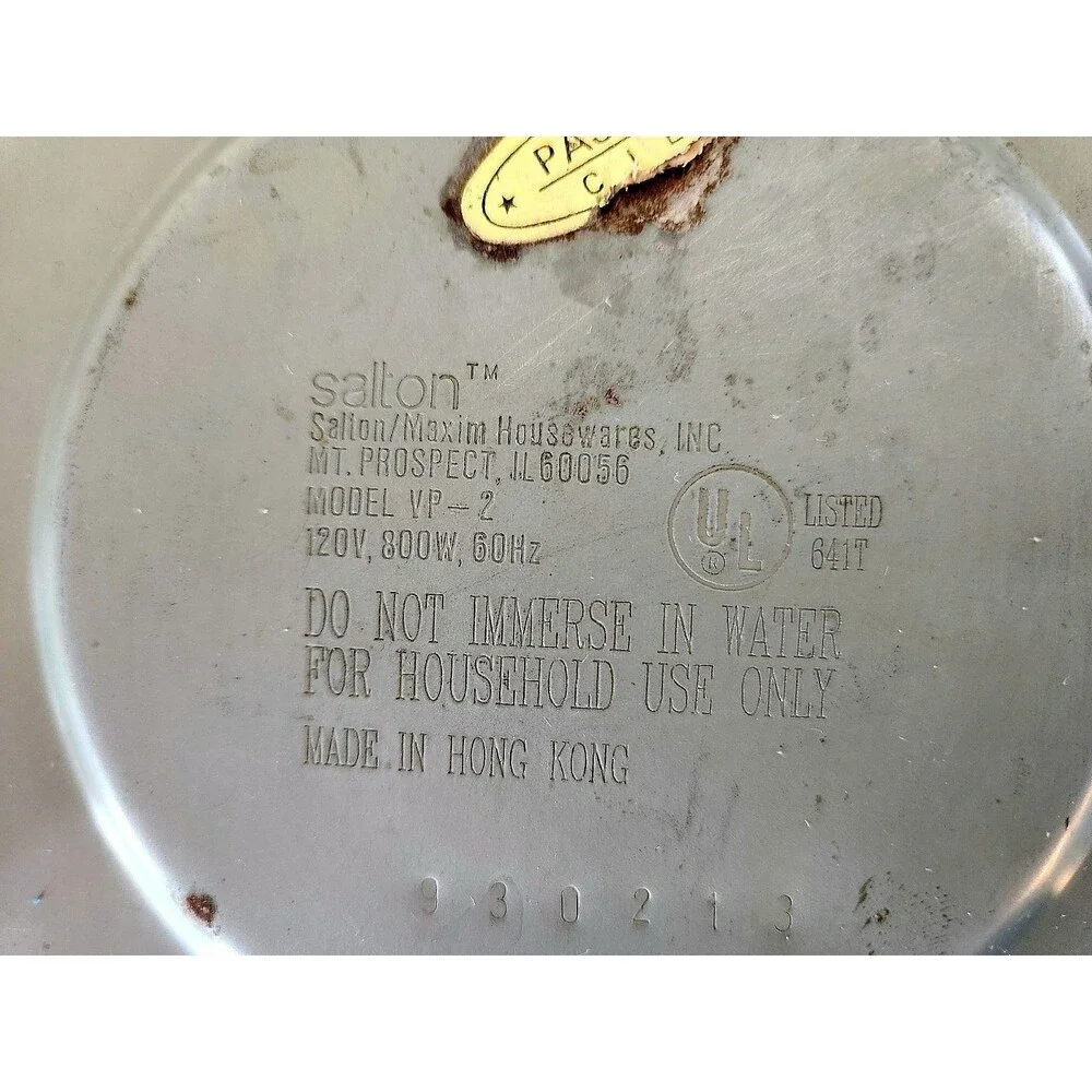 Vintage Electric SALTON Rice Cooker Veggie Steamer 2 Baskets Lid Tested ***